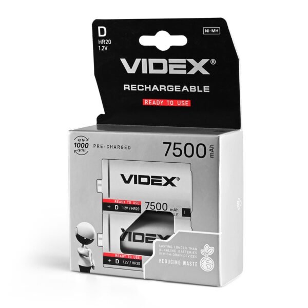Baterie reîncărcabilă ni-MH Videx HR20 7500MAH 2PCS Blister - imagine 1