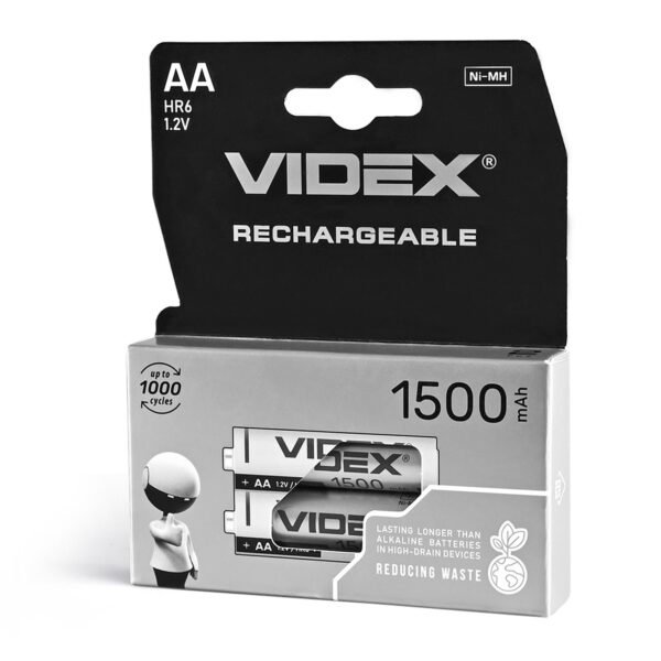 Ni-MH Baterie reîncărcabilă Videx HR6 1500MAH 2PCS blister - imagine 1