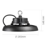 LED High Bay Light Videx HB01 100W 5000K 18000lm 220V Negru - imagine 7