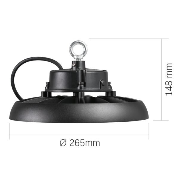 LED High Bay Light Videx HB01 100W 5000K 18000lm 220V Negru - imagine 7