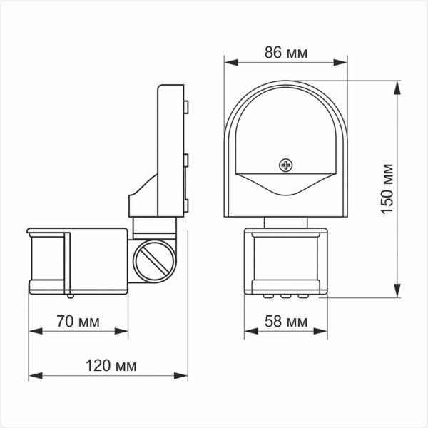 Senzor de mișcare PIR și senzor de lumină videx VL-SPW02W 1200W - imagine 4