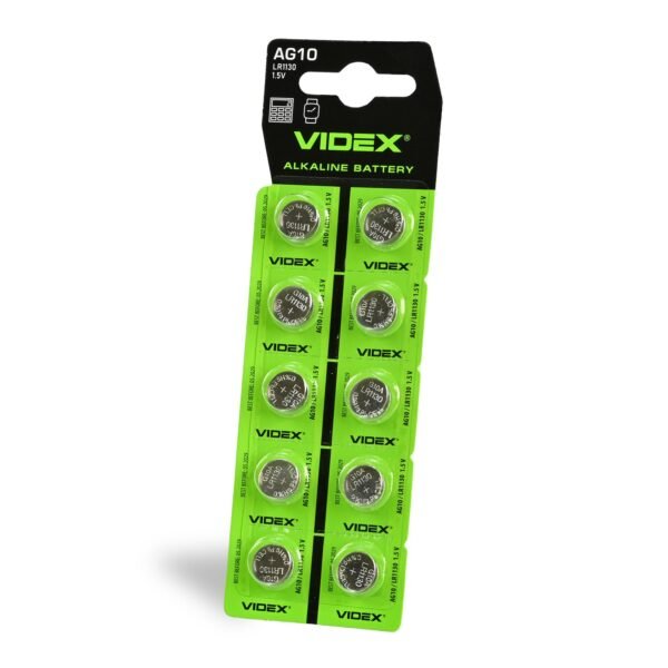 Baterie alcalină Videx AG10/LR1130 Cardul blister 10pcs - imagine 1