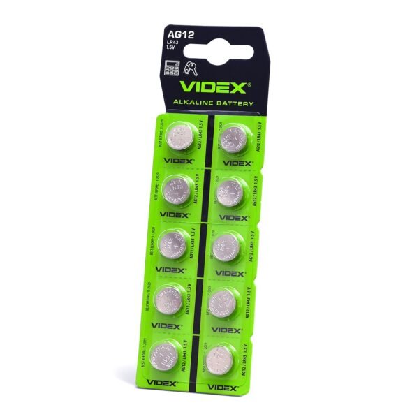 Baterie alcalină Videx AG12/LR43 Card blister 10pcs - imagine 1