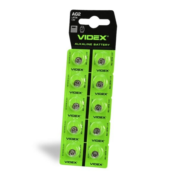 Baterie alcalină Videx AG2/LR726 Card blister 10pcs - imagine 1