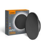 VIDEX WL03-12CB – Plafoniera LED 12W, IP65, 3CCT (3000K/4000K/6500K), 1200 lm, negru