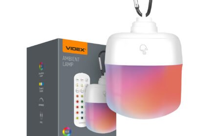 Videx RGB + CCT Portable LED Lamp, 2.5W, 4000mAh Battery, Magnetic Base, USB-C, Adjustable Light