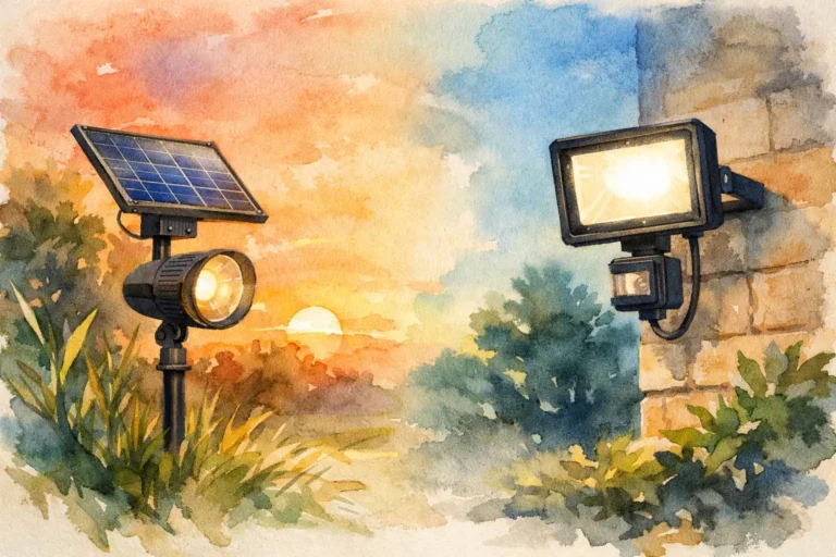 Proiector solar vs electric: ce alegi pentru exterior?