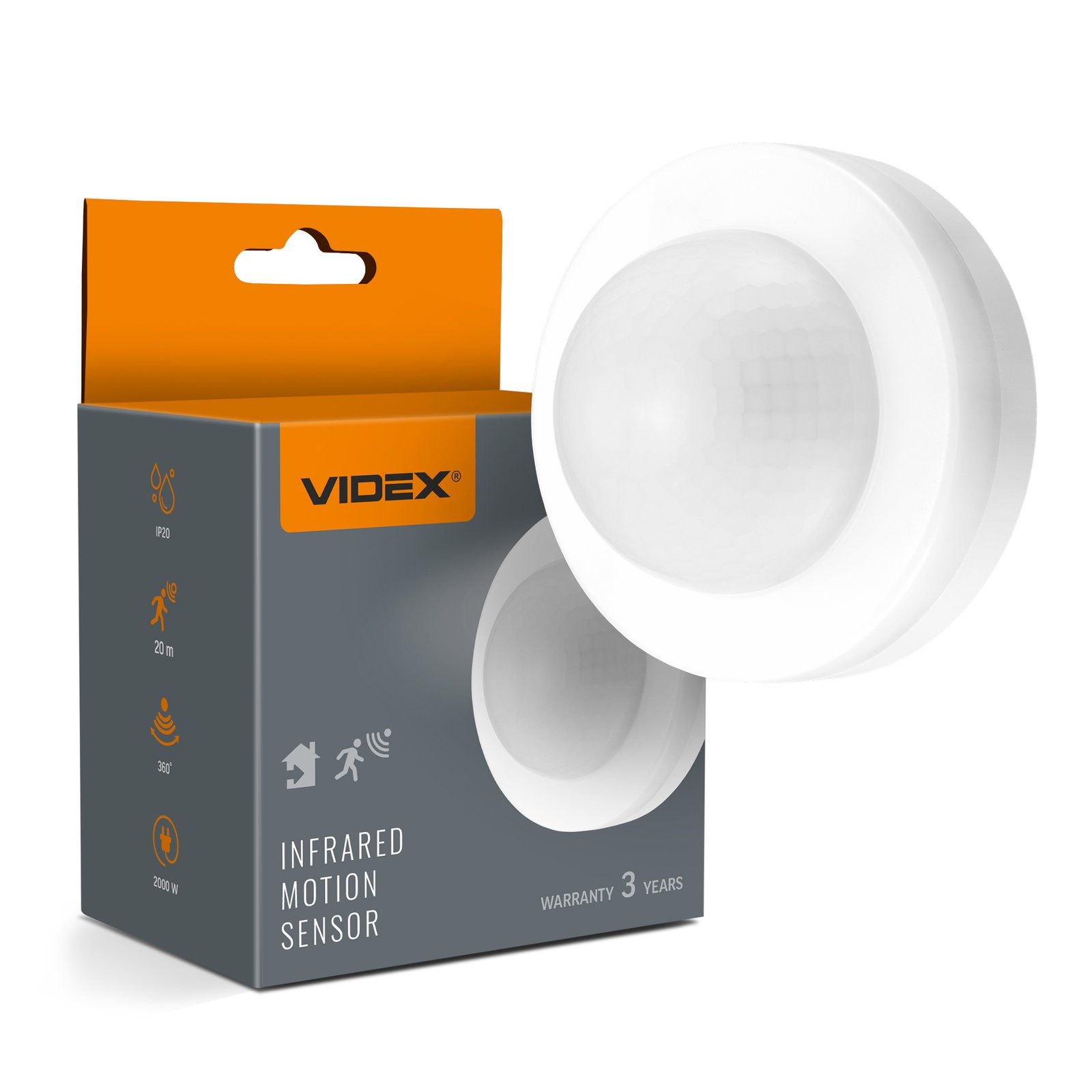 Senzor PIR de mișcare și lumină VIDEX VL-SPC46W 2000W Alb