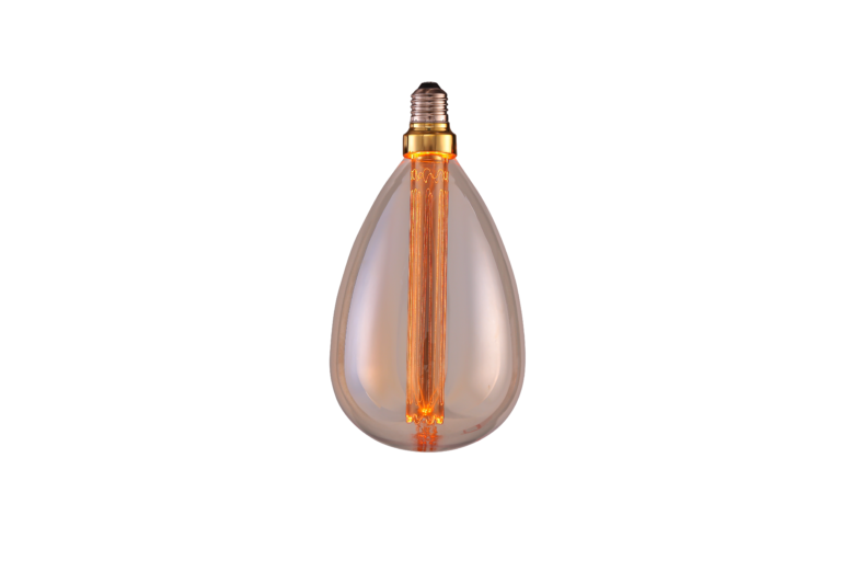Bec LED E27 3 W, culoare chihlimbar – sticlă aurie