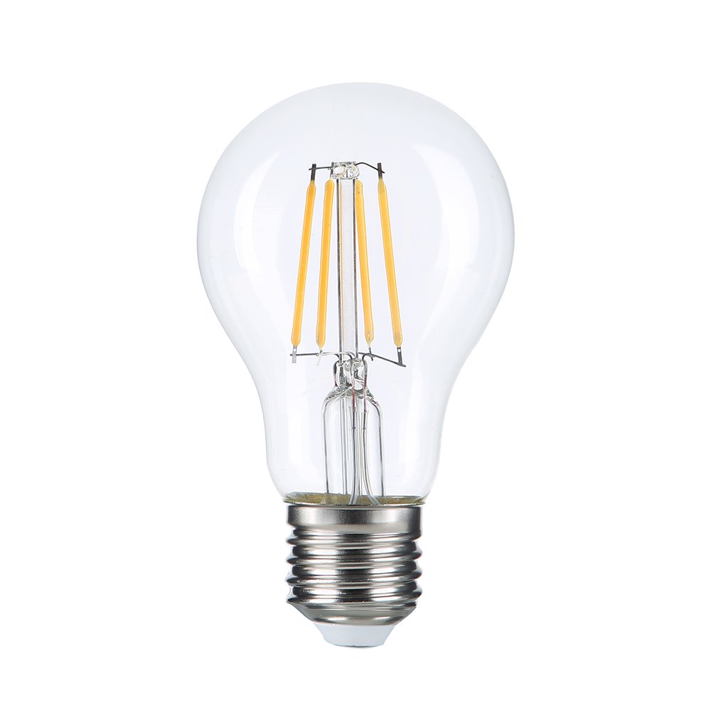 Bec LED A60, 8 W, cu filament, sticlă transparentă, cu intensitate reglabilă Bec LED A60, 8 W, cu filament, sticlă transparentă, cu intensitate reglabilă