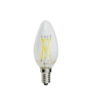 Bec LED cu filament tip lumânare C35 E14, cu intensitate reglabilă