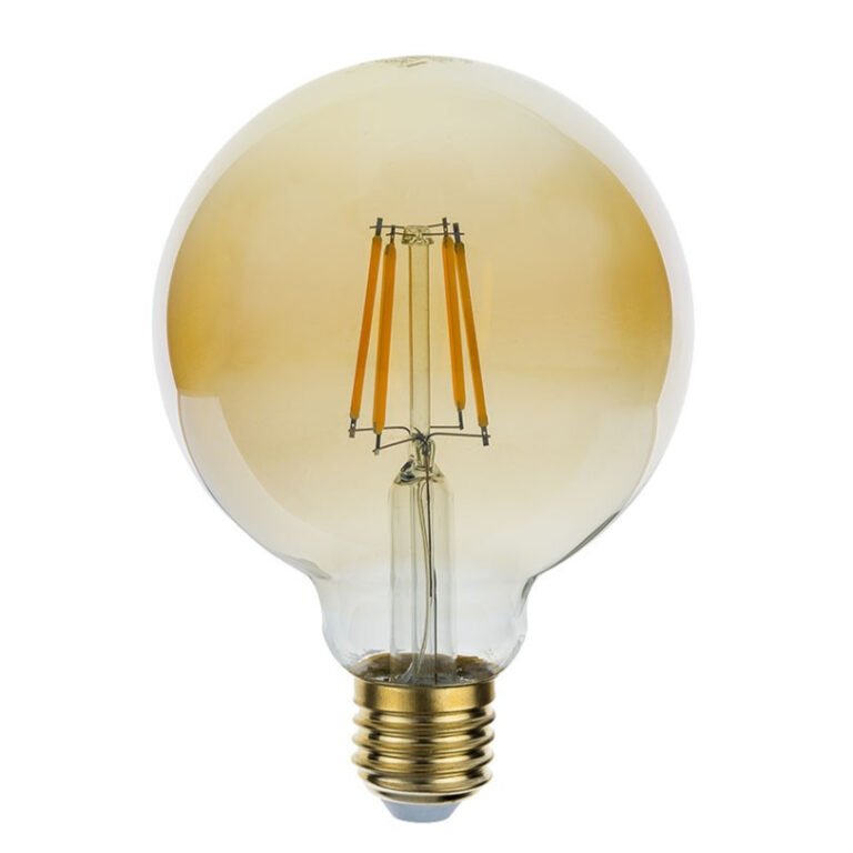 Bec LED E27 G95 cu sticlă aurie