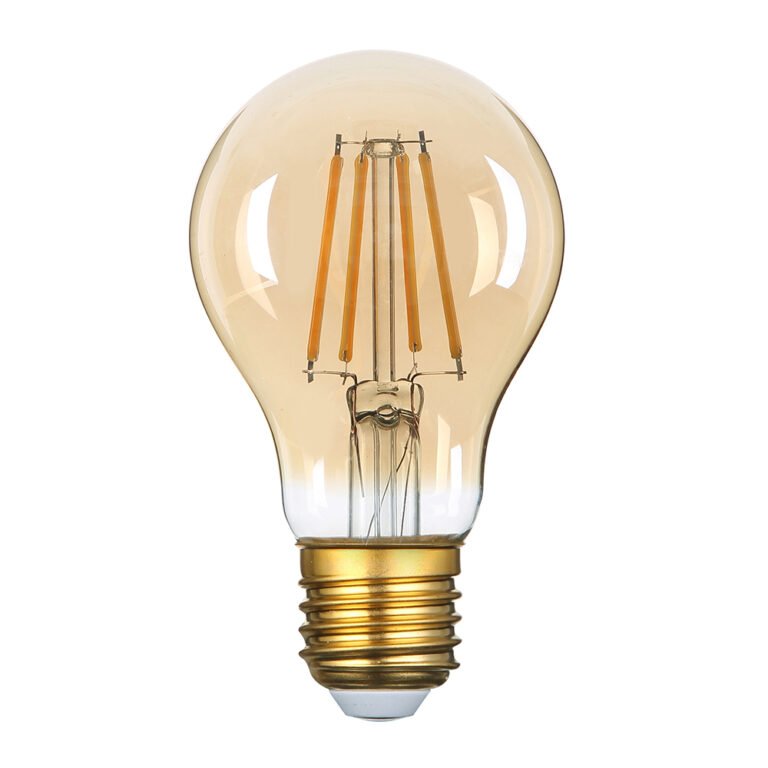 Bec LED E27 A60 cu sticlă aurie