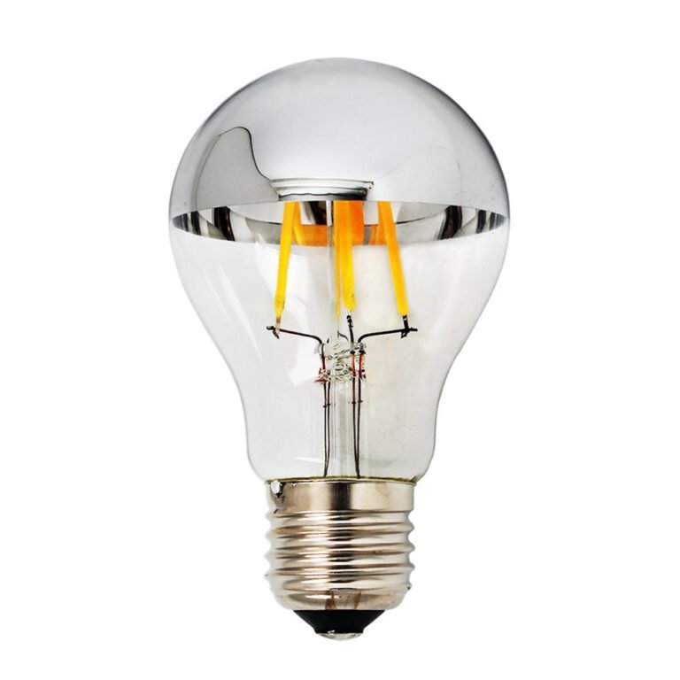 Bec LED A60 E27 cu sticlă parțial argintie