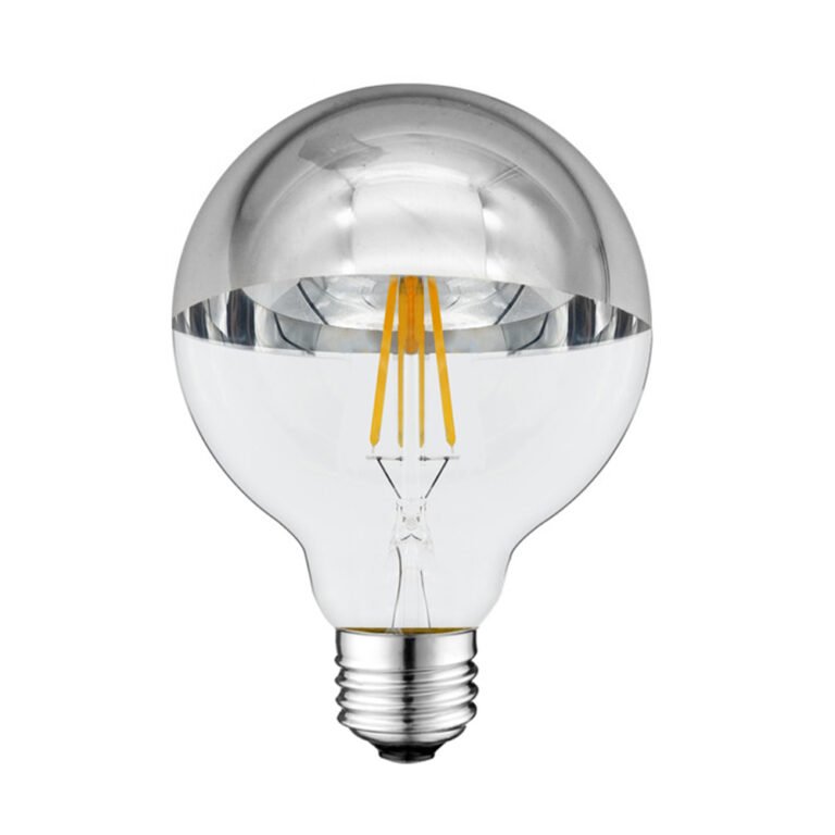 Bec LED G95 E27 cu sticlă pe jumătate argintie