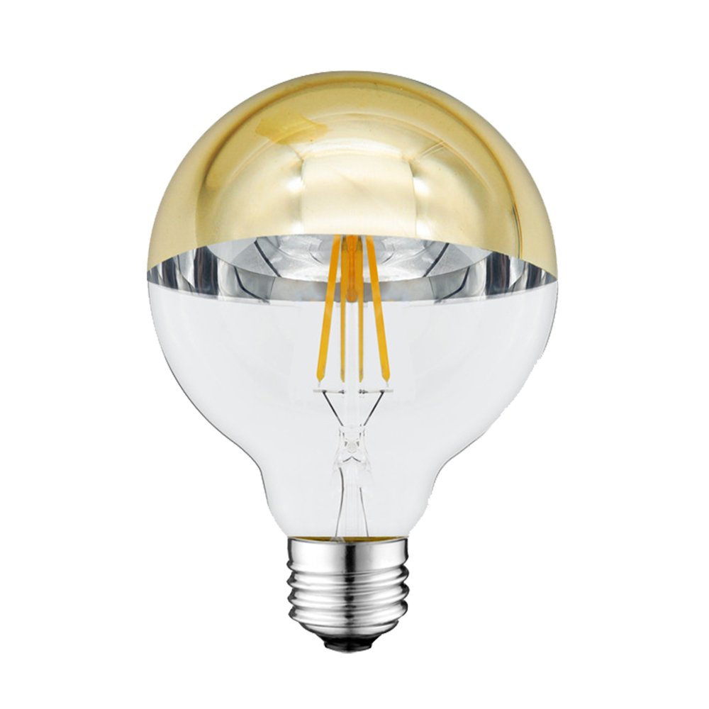 Bec LED G95 E27 cu sticlă parțial aurie Bec LED G95 E27 cu sticlă parțial aurie
