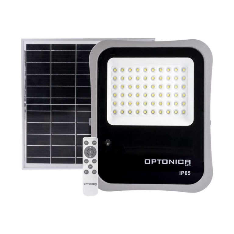 Proiector LED cu energie solară + telecomandă