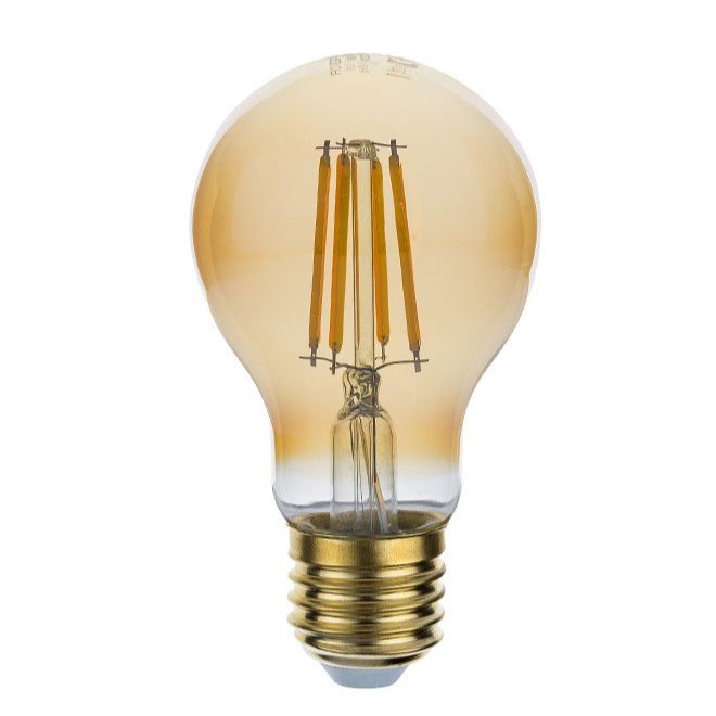 Bec LED E27 A60 cu sticlă aurie