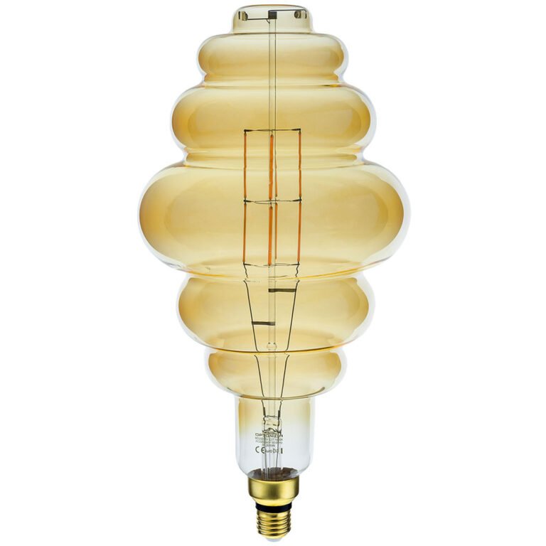 Bec LED E27 BD200 cu sticlă aurie, cu intensitate reglabilă