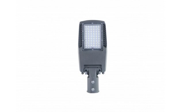 Lampă stradală cu LED de 50 W, carcasă gri, cip LUMILEDS, IP65, unghi de iluminare 75x130° – soclu NEMA