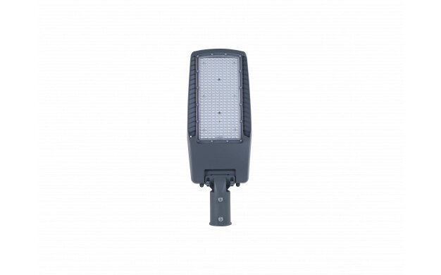 Lampă stradală cu LED de 150 W, carcasă gri, cip LUMILEDS, IP65, unghi de iluminare 75x130° - soclu NEMA