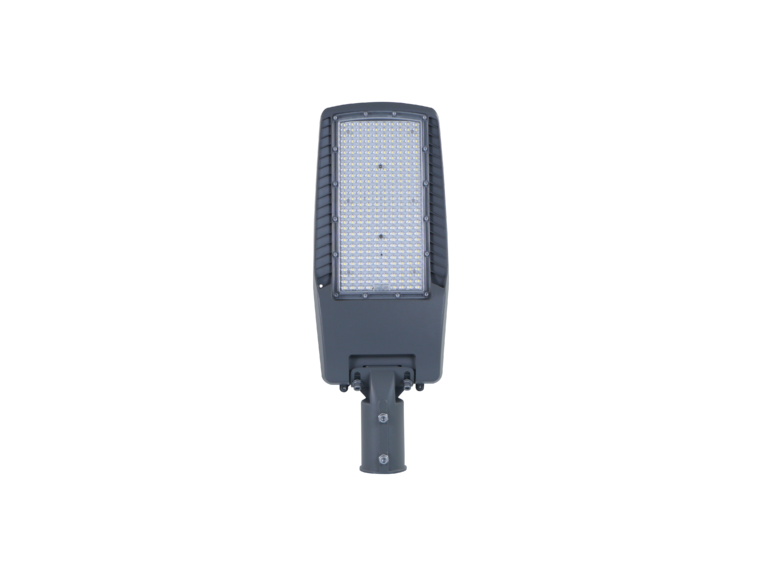 Lampă stradală cu LED de 150 W, carcasă gri, cip LUMILEDS, IP65, unghi de iluminare 75x130° - soclu NEMA
