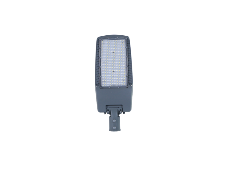 Lampă stradală cu LED de 200 W, carcasă gri, cip LUMILEDS, IP65, unghi de iluminare 75x130° – soclu NEMA
