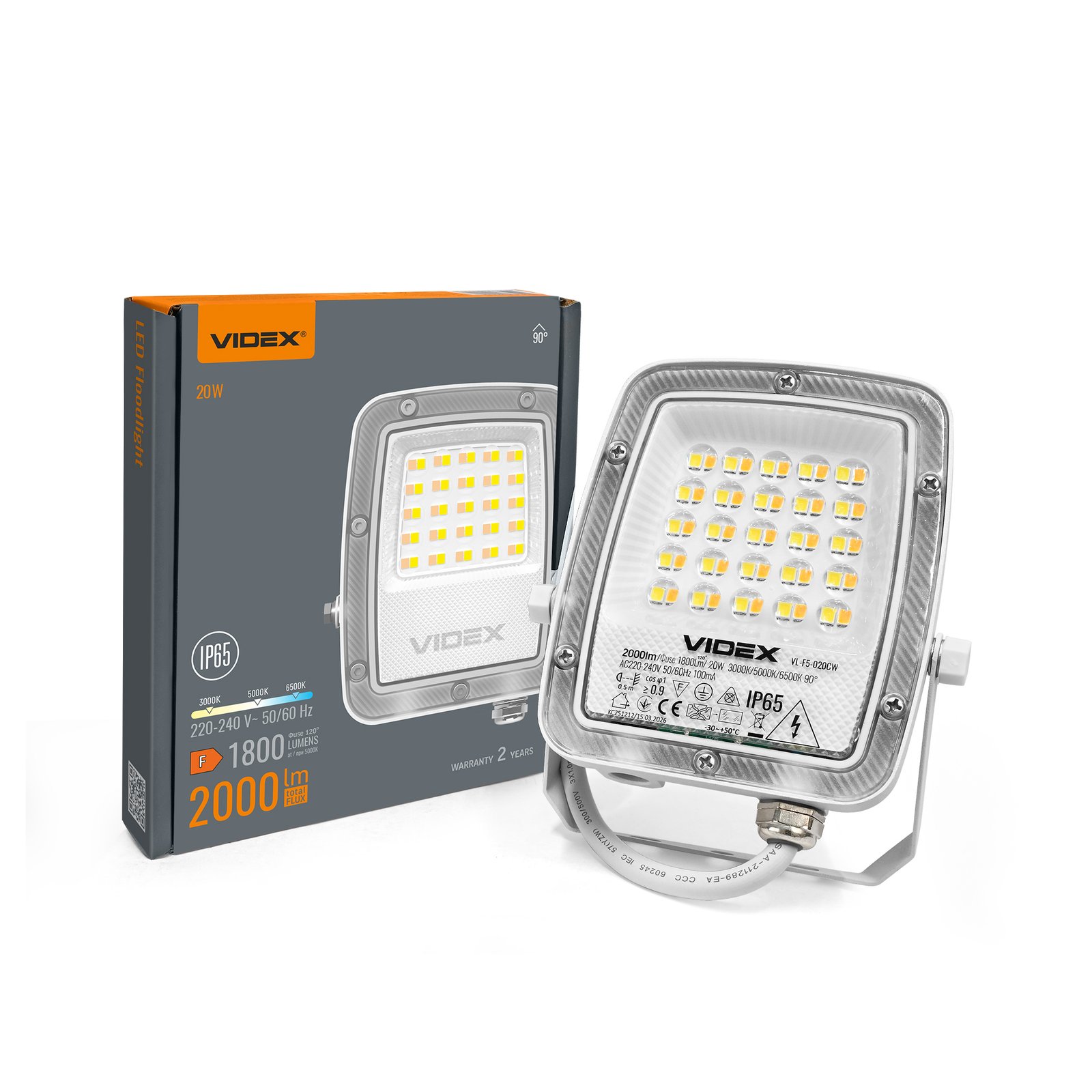 vl-f5-020cw-00.jpg Proiector LED Exterior VIDEX F5 20W CCT Reglabil IP65 2000lm - imagine 1